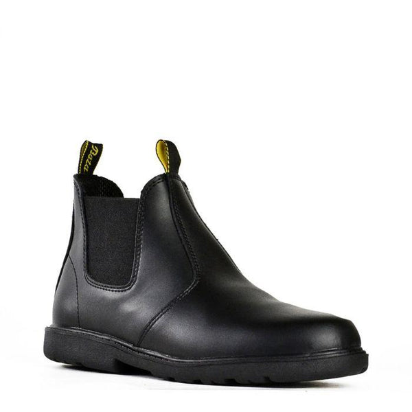 Black | Bata Kanga Elastic Sided Pull Up Kids Boots Side Angle from Right front