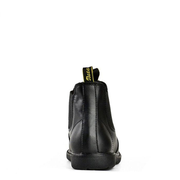 Black | Bata Kanga Elastic Sided Pull Up Kids Boots Heel Angle