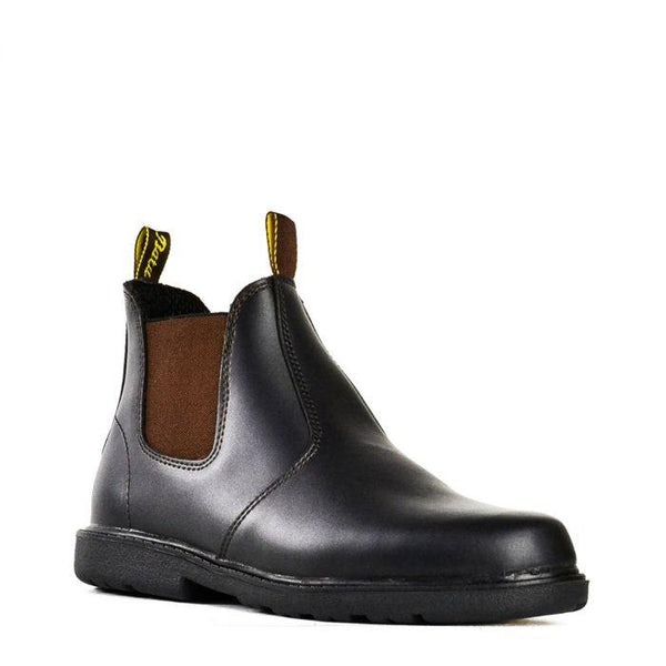 Brown | Bata Kanga Elastic Sided Pull Up Kids Boots Side Angle