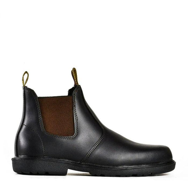 Brown | Bata Kanga Elastic Sided Pull Up Kids Boots Side Angle