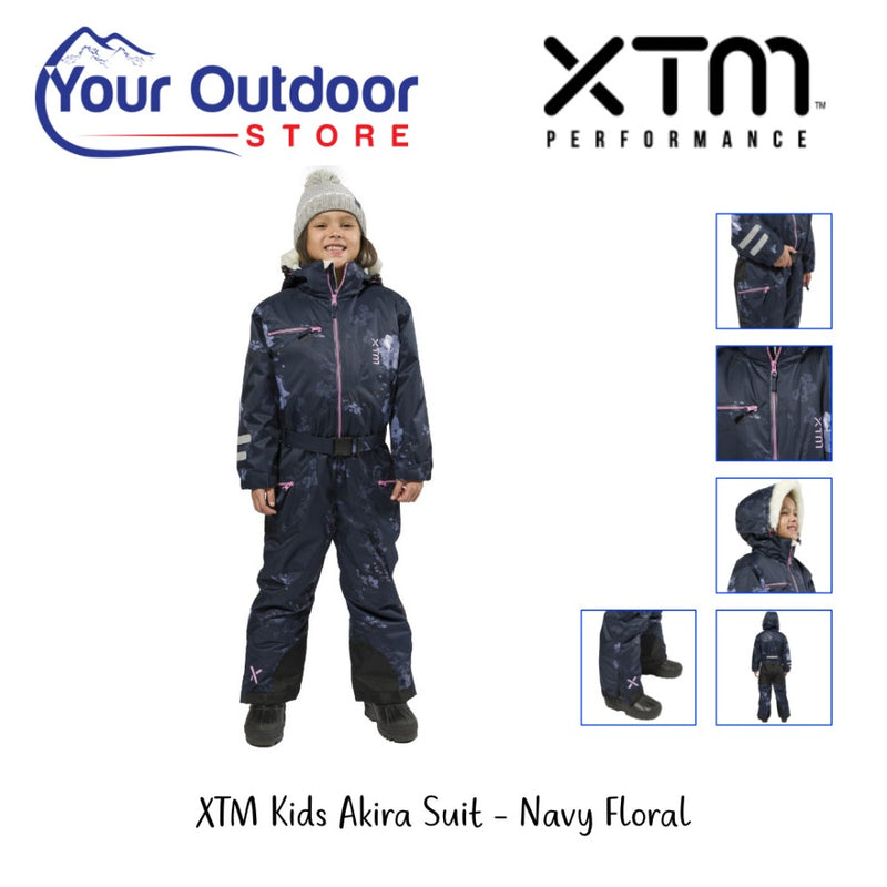 XTM Kids Akira Snow Suit. Hero image with title and logos