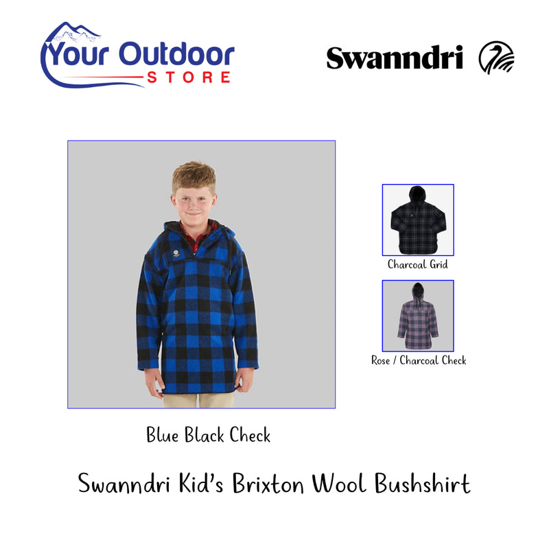 Blue Black Check | Swanndri Kid's Brixton Bush Shirt Hero