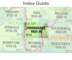 Krawarree 8826-3-N NSW Topographic Map 1 25k