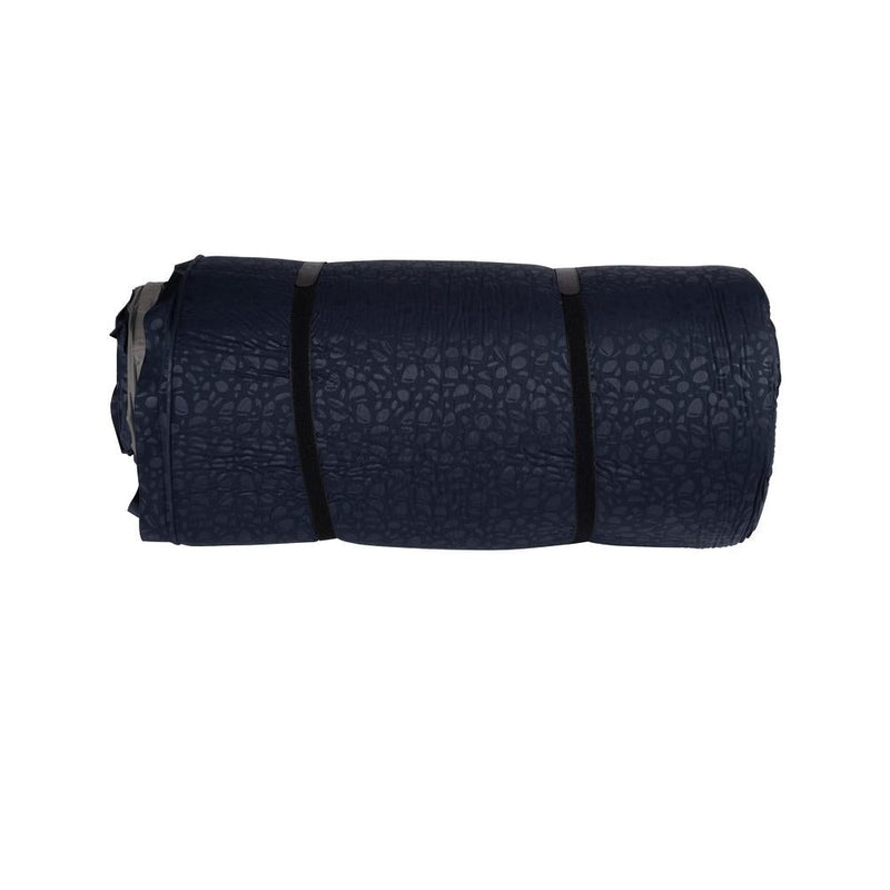 Blue | Mattress rolled up with compression straps