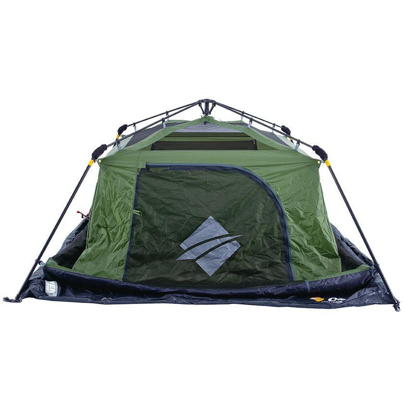 inner tent and frame partly set up
