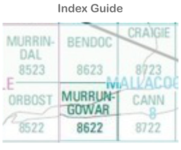 Murrungowar 8622 VIC Topographic Map 1 100000 Scale