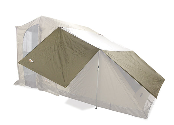Oztent RV-3 Fly set up over oztent.
