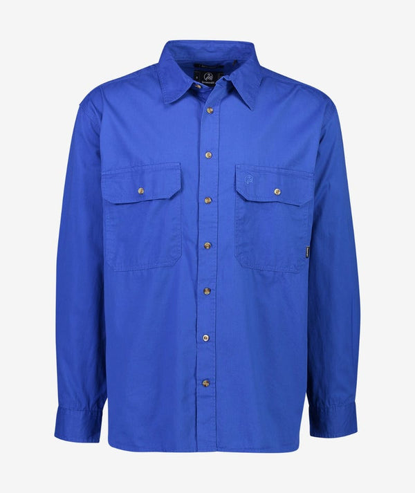 Electric Blue | Swanndri Mens Byron Long Sleeve Work Shirt