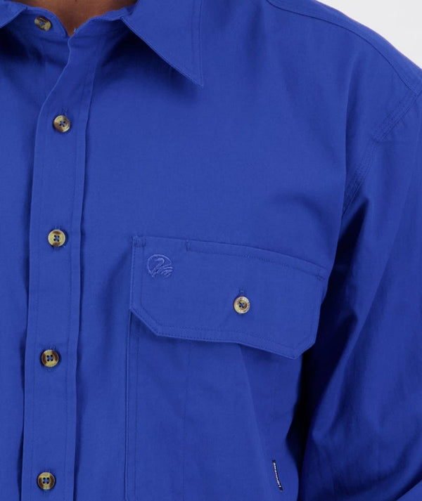 Electric Blue | Left Chest pocket and buttons