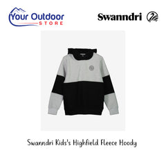 Swanndri Kids Highfield Fleece Hoody. Hero image with title and logos