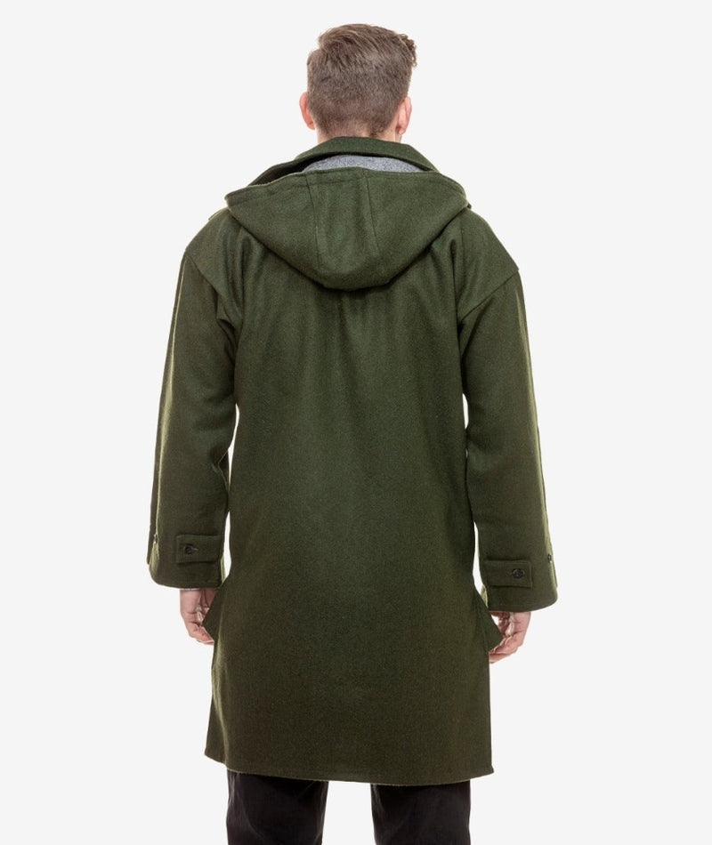 Olive | Back view with hood down