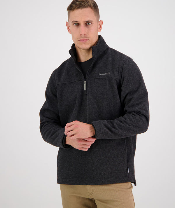 Charcoal | Swanndri Mens Weka Sweater. Front