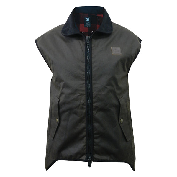 Brown |  Swanndri Men's Foxton Oilskin Vest Front No Model