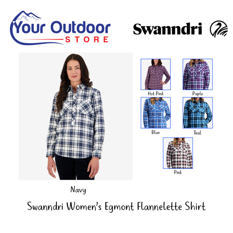 Navy | Swanndri Womens Egmont Flannelette Shirt