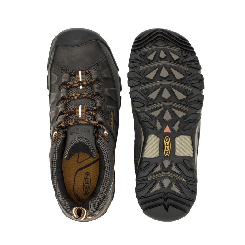 Black Olive/ Golden Brown | Keen Targhee III WP Men's. Pair showing one from top view and the other boot showing sole. Your Outdoor Store