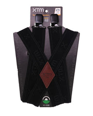 Black | XTM Adult Suspenders / Braces. Packaged on card backing.