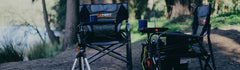 Khaki | lifestyle image of 2 chairs with fishing equipment