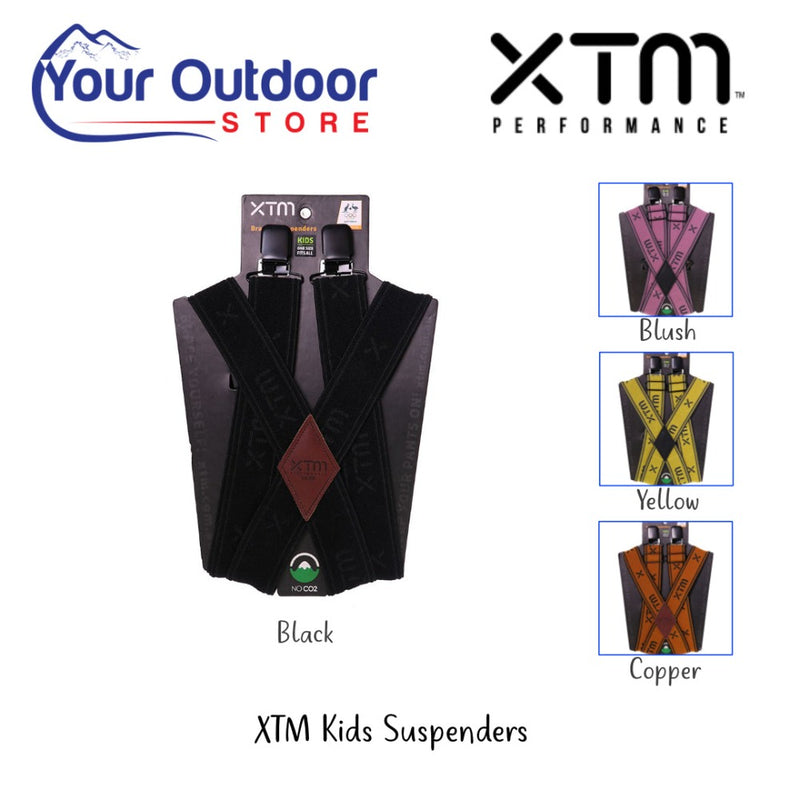 XTM Kids Suspenders / Braces. Black Hero