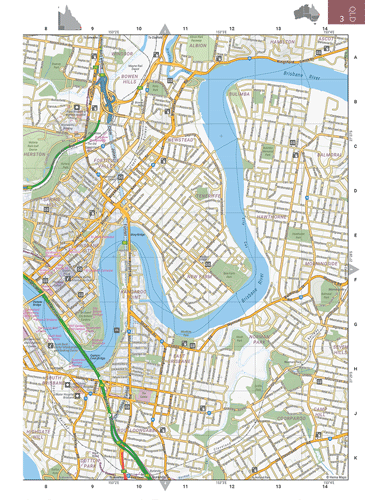 Page Example, Map Brisbane CBD. Brisbane River